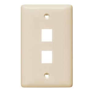 NetSelect Products, Wall, Without Label, 1-Gang, 2-Port, Light Almond