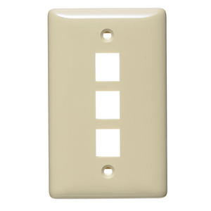 NetSelect Products, Wall, Without Label, 1-Gang, 3-Port, Electric Ivory