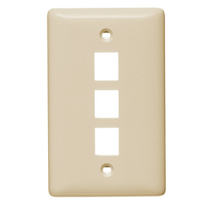 NetSelect Products, Wall, Without Label, 1-Gang, 3-Port, Light Almond