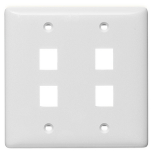 NetSelect Products, Wall, Without Label, 2-Gang, 4-Port, White