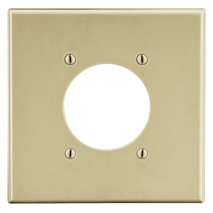 Wallplate,  Mid-Size 2-Gang, 2.15" Opening, Ivory