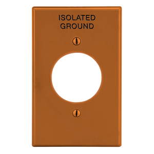 Wallplate, 1-Gang, 1.60" Opening Isolated Ground, Orange