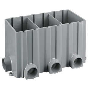 3-Gang Rectangular PVC Box, 3.00" Minimum Depth of Pour