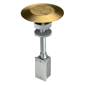 Complete Unit With 20A IG Duplex, (2) 1/2" Diameter Holes for Low Voltage Wiring, Brass Finish