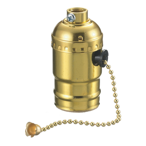 Incandescent Lamp Sockets, Pull Chain, Brass Shell, 600W 600V