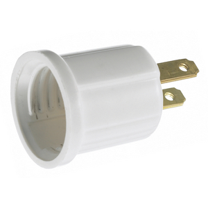 Adapter, Residential Grade, Plug-In, 5- 15R to Medium Base, White