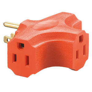 Adapters, Heavy Duty Residential Grade, Single to 3 "X" Outlet, 15A 125V, 2-Pole 3-Wire Grounding, Ivory