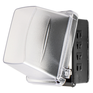 Wallplates and Boxes, Weatherproof Hood, 1-Gang, Duplex Opening, Vertical, Deep, Gray