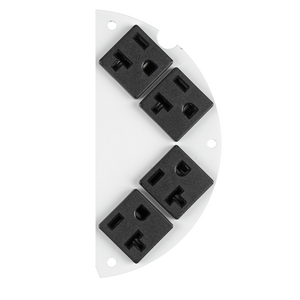 Recessed 6" Series, Sub Plate, 50% Right Side, (4) 20A Pre-Wired Receptacles, 1 or 2 Circuits, 18" Leads