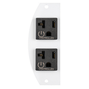 Recessed 8" Series, Sub Plate, Perimeter, (2) Controlled 20A Pre-Wired Receptacles, 1 Circuit, 18" Leads