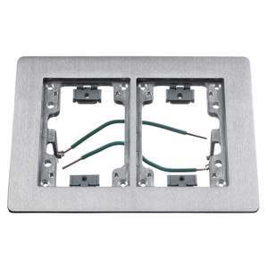 2-Gang Flat Flange with Grounding Wire with Grounding Wire, Rectangular, 6.00" X 8.14", Brushed Aluminum