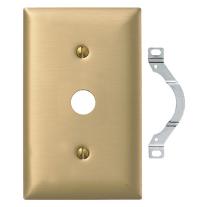 Wallplates and Boxes, Metallic Plates, 1- Gang, 1) .64" Opening, 1) Decorator Opening, Standard Size, Brass