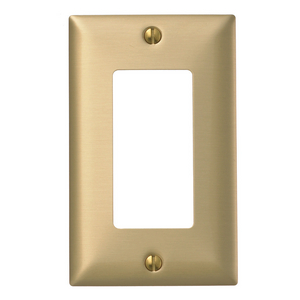Wallplates and Boxes, Metallic Plates, 1- Gang, 1) GFCI Opening, Standard Size, Brass
