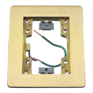 1-Gang Flat Flange with Grounding Wire, Rectangular, 6.00" X 4.85", Brushed Brass