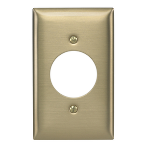 Wallplates and Boxes, Metallic Plates, 1- Gang, 1) 1.60" Opening, Standard Size, Brass