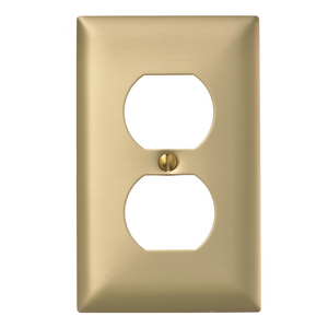 Wallplates and Boxes, Metallic Plates, 1- Gang, 1) 1.40" Opening, Standard Size, Brass Plated Steel