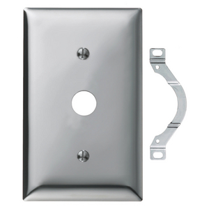 Wallplates and Boxes, Metallic Plates, 1- Gang, 1) .64" Opening, Standard Size, Chrome Plated Steel