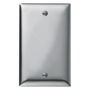 Wallplates and Boxes, Metallic Plates, 1- Gang, Blank, Standard Size, Chrome Plated Steel
