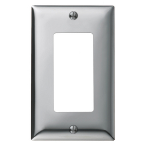 Wallplates and Boxes, Metallic Plates, 1- Gang, 1) GFCI Opening, Standard Size, Chrome Plated Steel