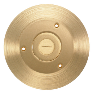 1-Gang One Piece Cover/Carpet Flange, Round, Combination 2-1/8"X 3/4" Threaded Opening, Brass