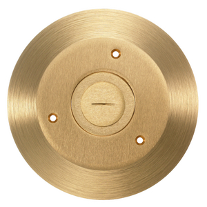1-Gang One Piece Cover/Carpet Flange, Round, Combination 2-1/8"X 1" Threaded Opening, Brass