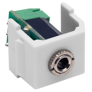 Snap-Fit, Keystone, 3.5 MM Stereo Jack, Screw Terminal, White