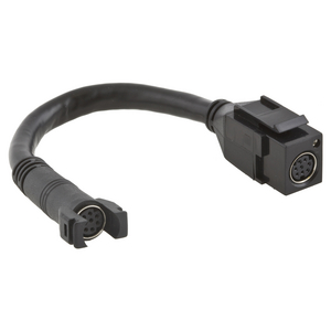 Snap-Fit, Audio/Video, 8-Pin Coupler, Pig Tail, Female to Female, Black