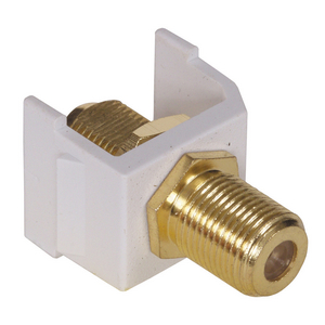 F Coax, Snap-Fit, 3GHz, Gold, White