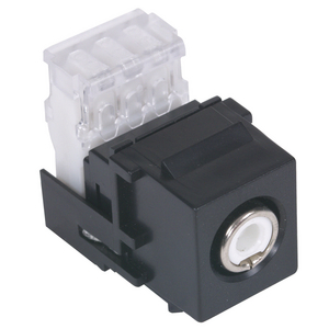 Snap-Fit, RCA Connector, 110 Block, White Insulator, Black