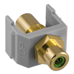 INFINe Connector, Audio/Video Connector, RCA Gold Pass-thru, F/F Coupler, Gray/Green