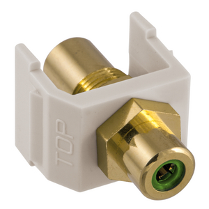INFINe Connector, Audio/Video Connector, RCA Gold Pass-thru, F/F Coupler, Office White/Green