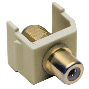 Connector, Snap-Fit, RCA to F-Coupler, Electric Ivory