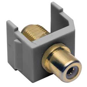 Connector, Snap-Fit, RCA to F-Coupler, Gray