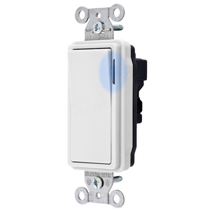 Industrial/Commercial Grade, SNAPConnect Series, Decorator Switches, Illuminated Single Pole, 20A 120/277V AC, North American