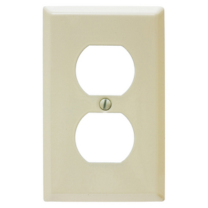 Wallplates and Boxes, Metallic Plates, 1- Gang, 1) Duplex Opening, Standard Size, Almond Painted Steel