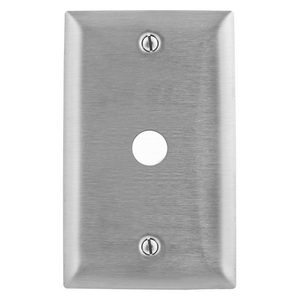 Wallplates and Boxes, Metallic Plates, 1- Gang, 1) .64" Opening, Standard Size, Stainless Steel