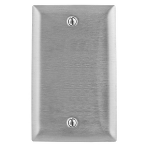 Wallplates and Boxes, Metallic Plates, 1- Gang, Blank, Standard Size, Stainless Steel