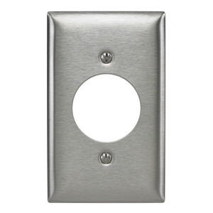 Wallplates and Boxes, Metallic Plates, 1- Gang, 1) 1.60" Opening, Standard Size, Stainless Steel