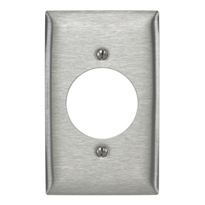 Wallplates and Boxes, Metallic Plates, 1- Gang, 1) 1.70" Opening, Standard Size, Stainless Steel