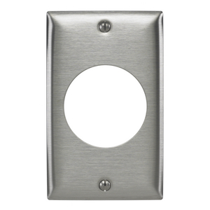 Wallplates and Boxes, Metallic Plates, 1- Gang, 1) 1.937" Openings, Standard Size, Stainless Steel