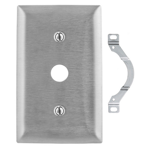 Wallplates and Boxes, Metallic Plates, 1- Gang, 1) .38" Openings, Standard Size, Stainless Steel