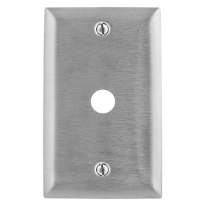 Wallplates and Boxes, Metallic Plates, 1- Gang, 1) .38" Openings, Standard Size, Stainless Steel