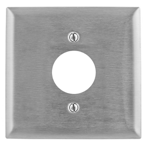 Wallplates and Boxes, Metallic Plates, 2- Gang, 1) 1.60" Opening, Standard Size, Stainless Steel