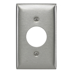 Wallplates and Boxes, Metallic Plates, 1- Gang, 1) 1.40" Opening, Standard Size, Stainless Steel