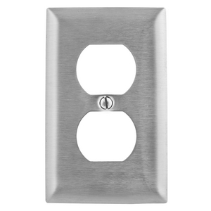 Wallplates and Boxes, Metallic Plates, 1- Gang, 1) Duplex Opening, Standard Size, Stainless Steel