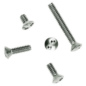 Wallplates and Boxes, Device Accessories, Replacement, Tamperproof Wallplate Screws, 6/32" x 1", Stainless Steel, Uses SSTPD Driver