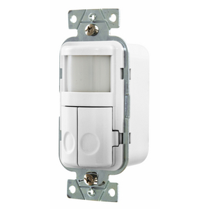 Occupancy Sensor, Passive Infrared, 2-Circuit, With Night Light, Neutral Required, White