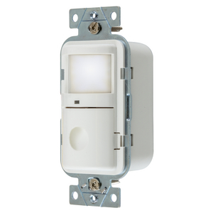 Lighting Controls, Occupancy/Vacancy Sensors, Wall Switch, Passive Infrared Technology, 120/277V AC, With Night Light, White