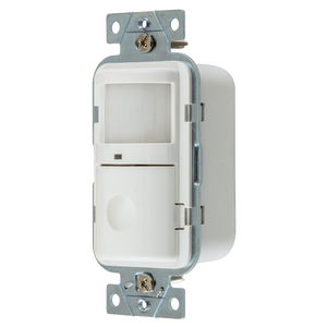 Lighting Controls, Occupancy/Vacancy Sensors, Wall Switch, Passive Infrared Technology, Neutral Connection Required, 120/277V AC, White