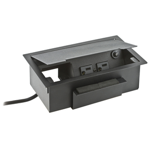 Delivery Systems, Work Surface Boxes, Recessed, Field Wireable, Black